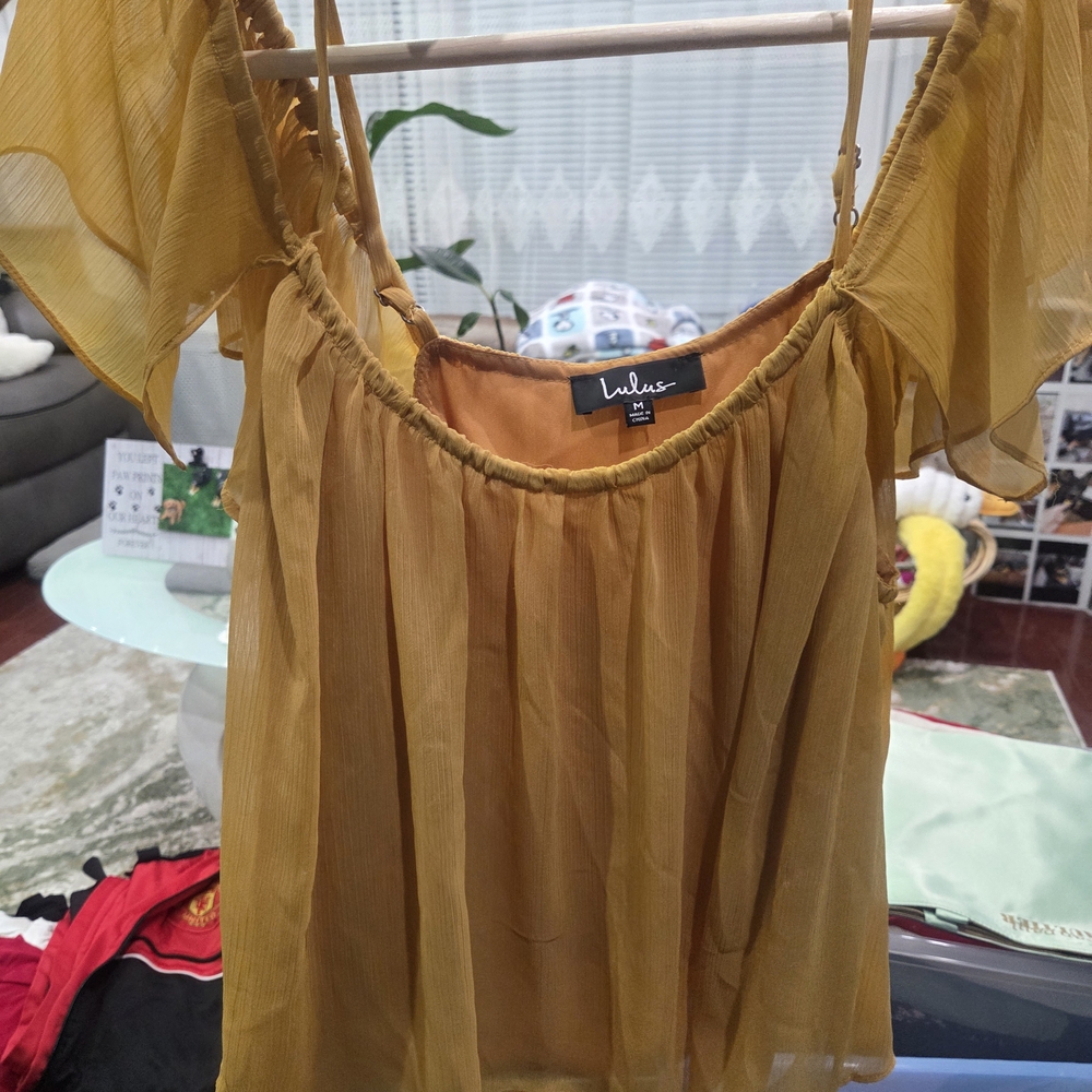Lulu's Golden Brown Women's Blouse